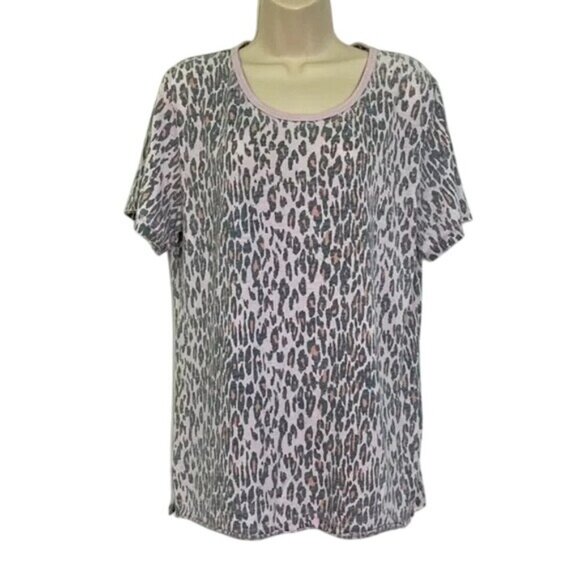 Free People Tourist Blush Leopard Print T-shirt - Picture 4 of 9